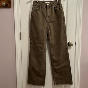 Glassons High Rise Wide Leg Jeans - Brown